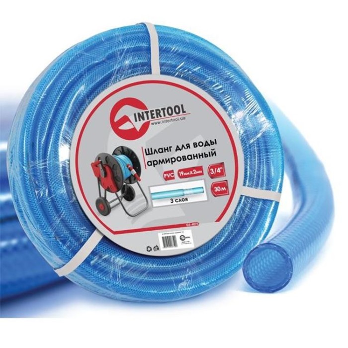 купить купить Шланг для воды 3-х слойный 3/4&quot;, 30 м, армированный PVC INTERTOOL GE-4075  