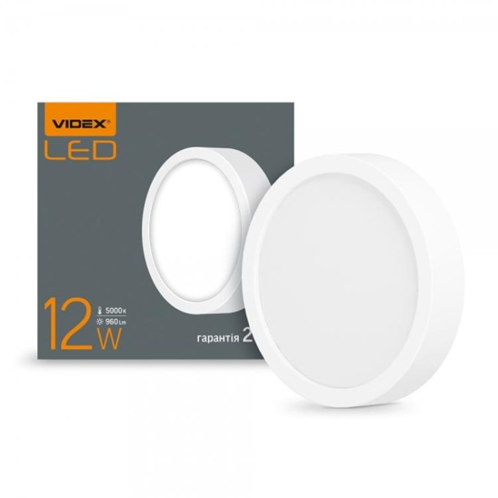 купить купить LED светильник круглый накладной 12W 5000K VIDEX  