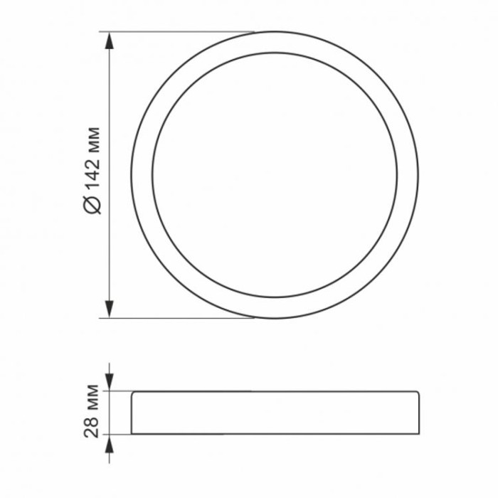 купить купить LED светильник круглый накладной 12W 5000K VIDEX  