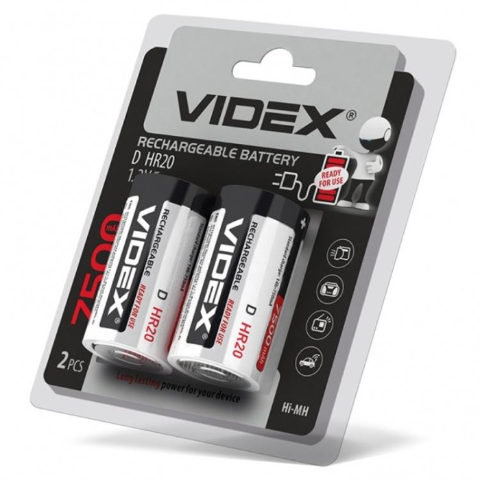 купить купить Акумулятори Videx HR20/D 7500mAh double blister/2шт  