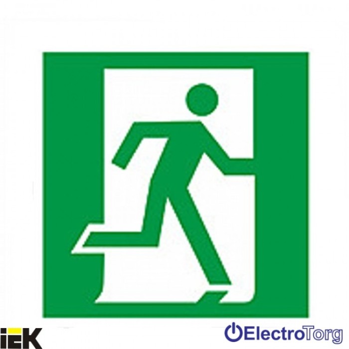 Самоклеящаяся этикетка 50х50мм &quot;Выход здесь&quot; (правосторонний) ИЭК