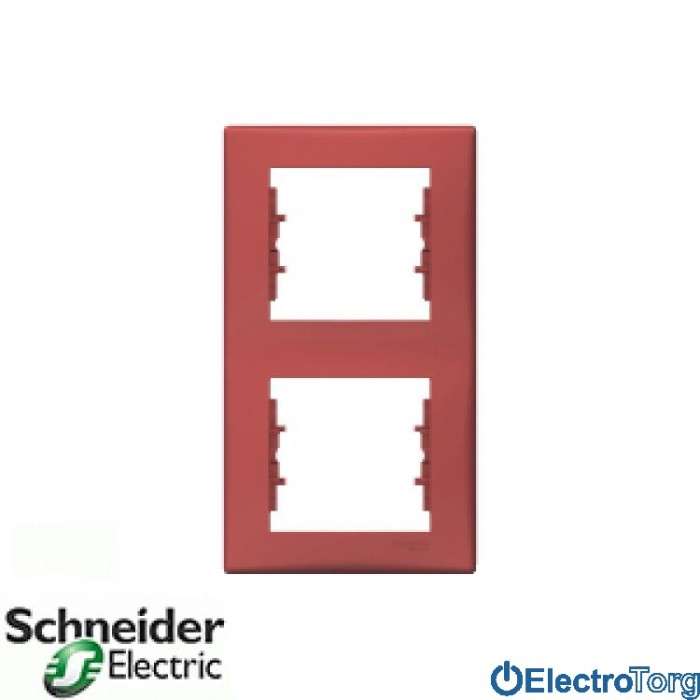 Рамка двойная вертикальная красная Sedna Schneider Electric (Шнайдер Электрик)