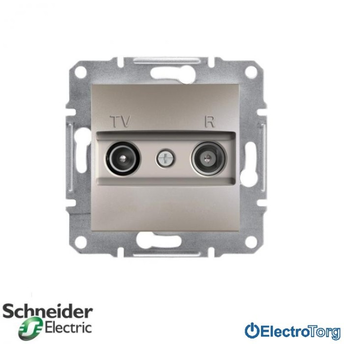 купить купить Розетка TV-R проходная (4 dB) бронза Asfora Schneider Electric (Шнайдер Электрик)  