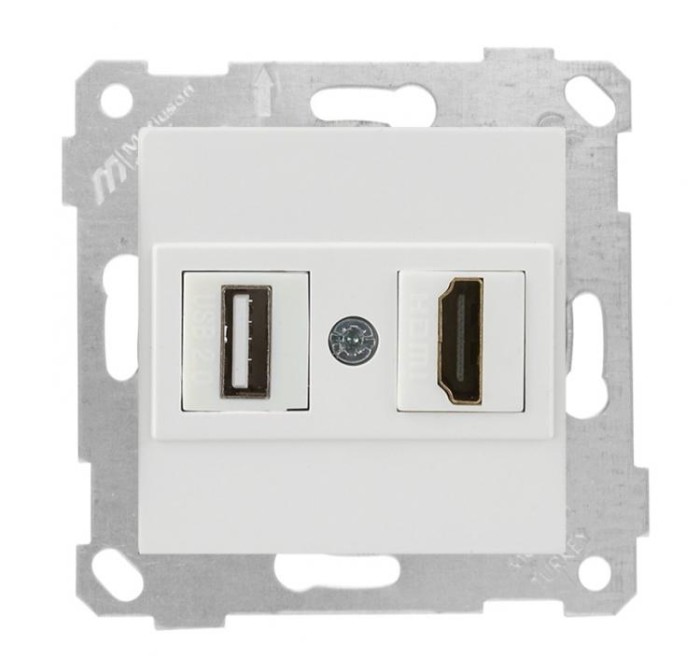 купить купить Розетка компьютерная 1*USB/1*HDMI 10А RITA MUTLUSAN белая  