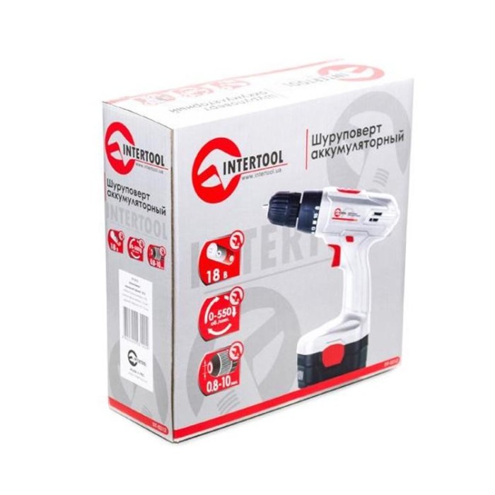 купить купить Дрель-шуруповерт аккумуляторная NiCd 18В INTERTOOL DT-0312  