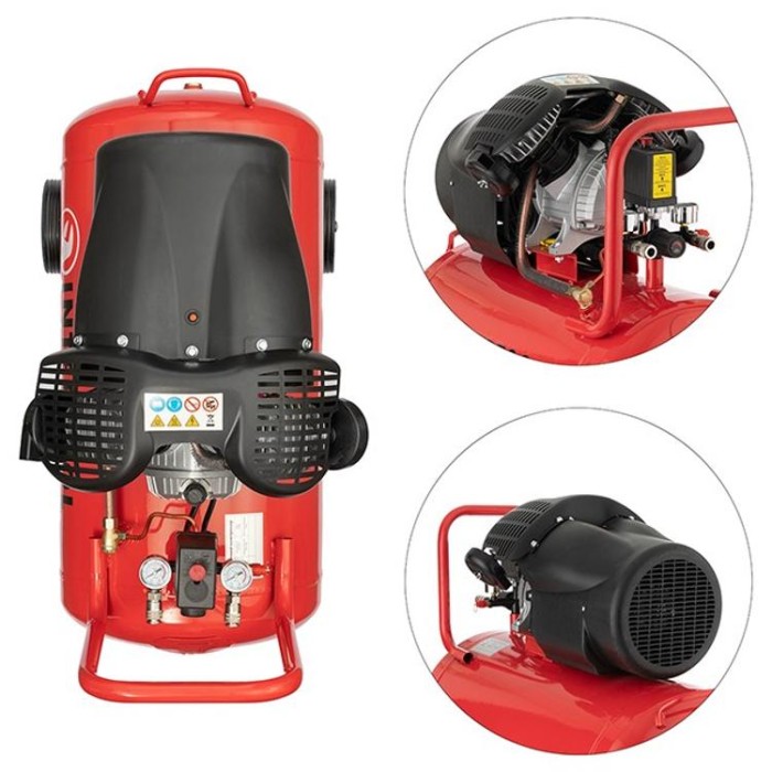 купить купить Компрессор 100 л, 2.23 кВт, 220 В, 8 атм, 354 л/мин, 2 цилиндра INTERTOOL PT-0005  