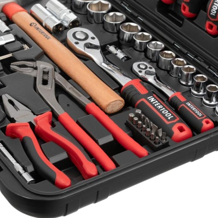 купить купить Набор инструментов 1/2&quot;&amp;1/4&quot;, 100ед., Cr-V STORM INTERTOOL ET-8100  