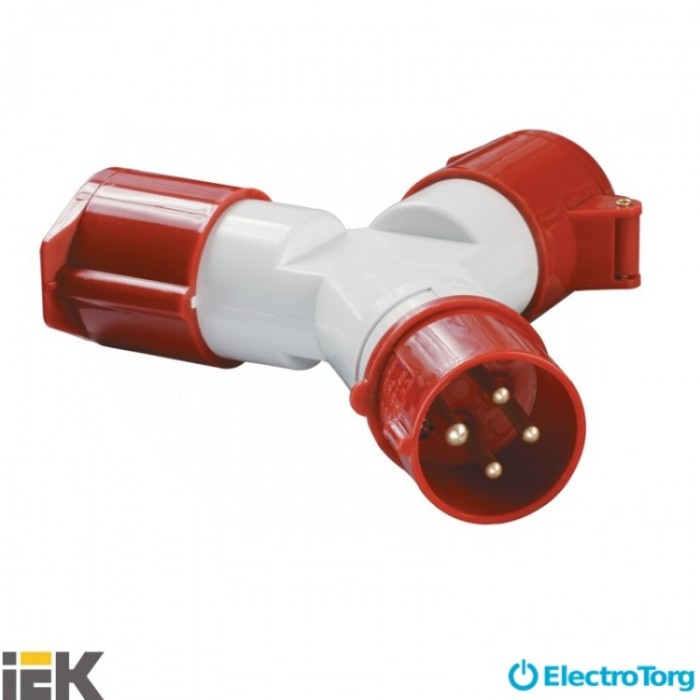купить купить Адаптер двухлучевой TS1012-214 3Р+РЕ 16А 380В IP44 ИЭК(IEK)  