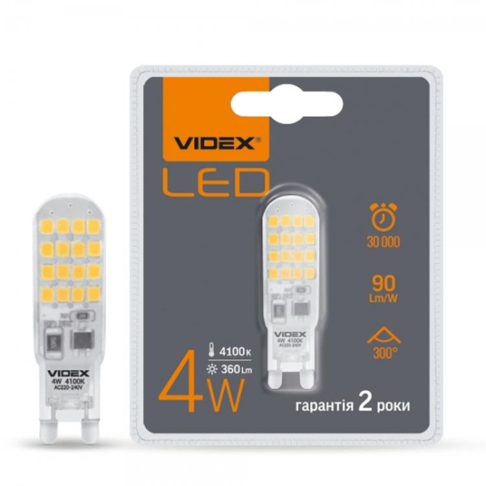 купить купить LED лампа G9S 4W G9 4100K Силикон VIDEX  