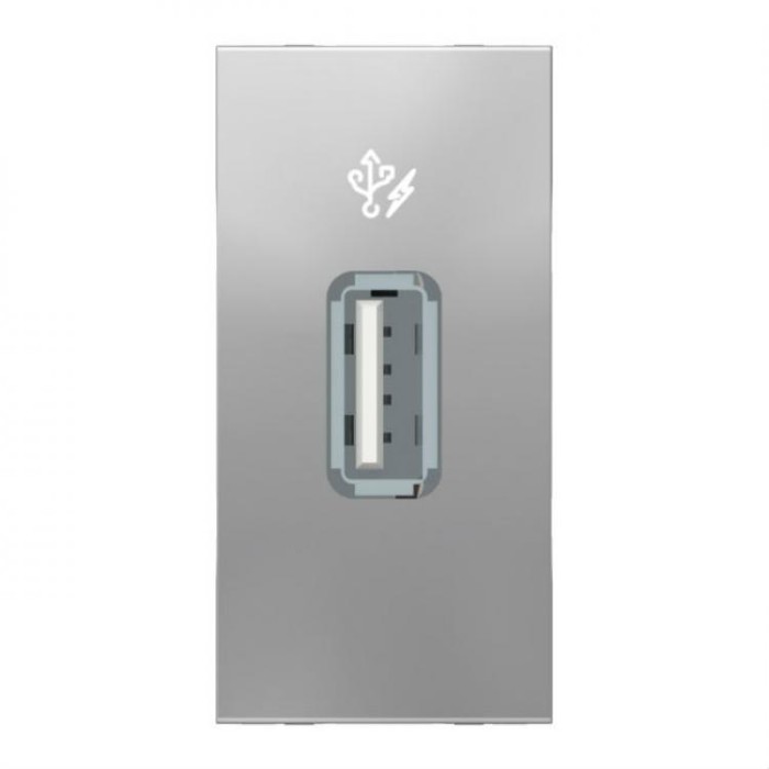 купить купить Розетка USB 1 модуль алюминий Unica New Schneider Electric (Шнайдер Электрик)  