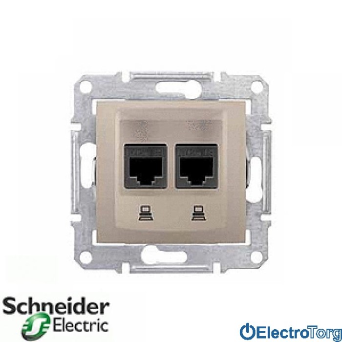 Компьютерная розетка двойная RJ45 5e STP титановая Sedna Schneider Electric (Шнайдер Электрик)