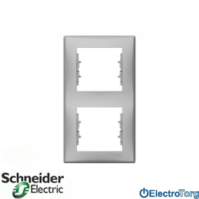 Рамка двойная вертикальная алюминиевая Sedna Schneider Electric (Шнайдер Электрик)
