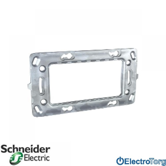 Суппорт металлический 4-модульный для механизмов Unica Schneider