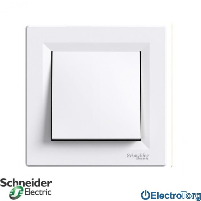 Выключатель кнопочный одноклавишный с винтовыми зажимами белый Asfora Schneider Electric (Шнайдер Электрик)