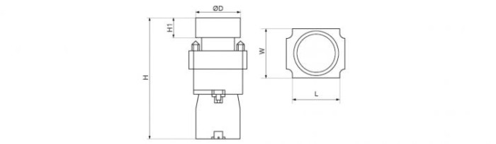 Кнопка управління натискна XB2-BW3561 Takel