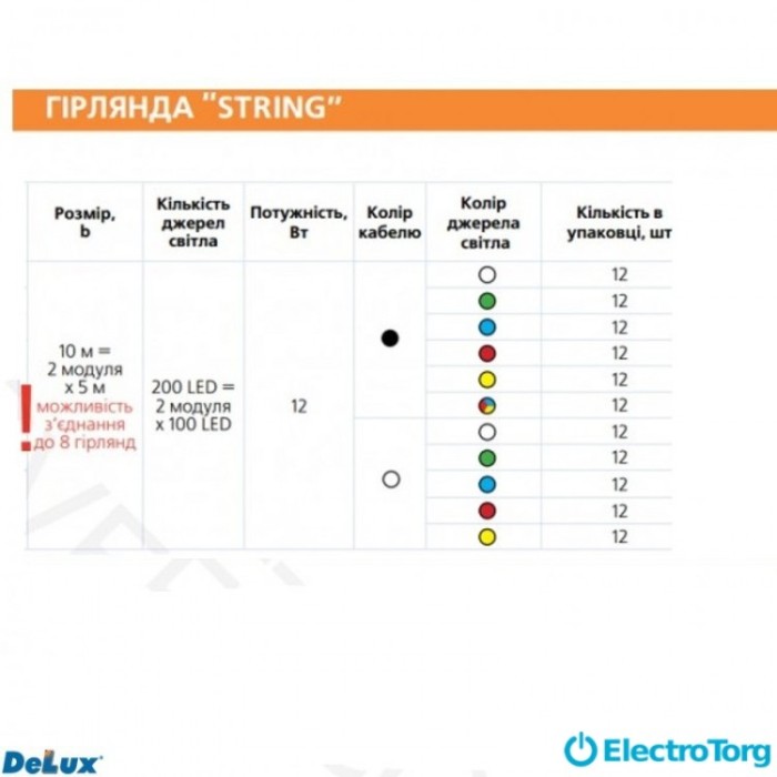 купить купить Гирлянда уличная STRING IP44 DELUX  