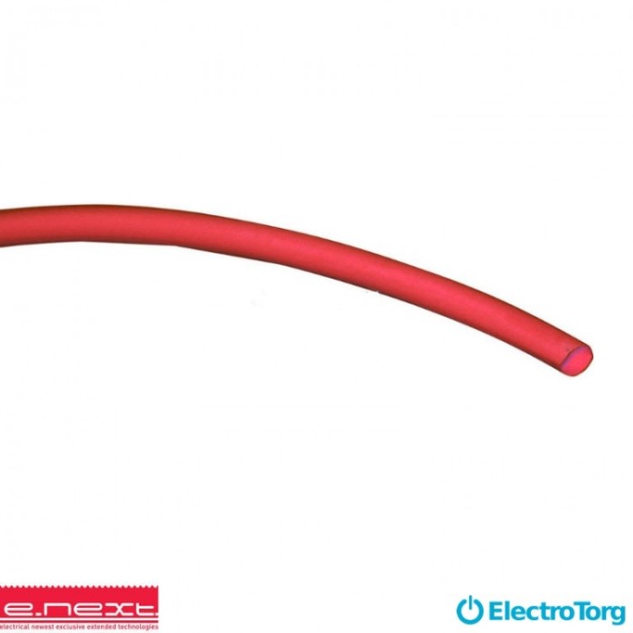 купить купить Термоусаживаемая трубка e.termo.stand.1.0,5.red, 1/0,5, 1м, красная E-next  