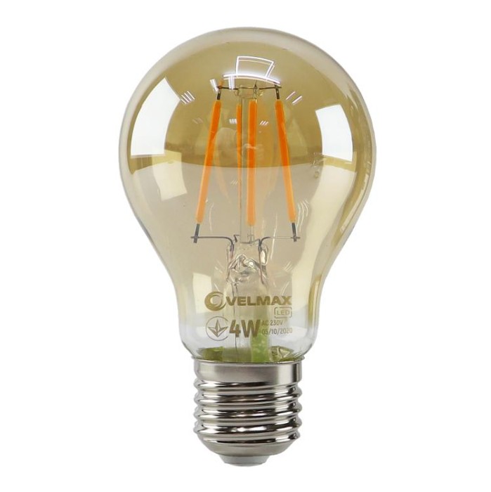 купить купить LED лампа V-Filament-Amber-A60 4W E27 2200K 400Lm VELMAX (Велмакс)  