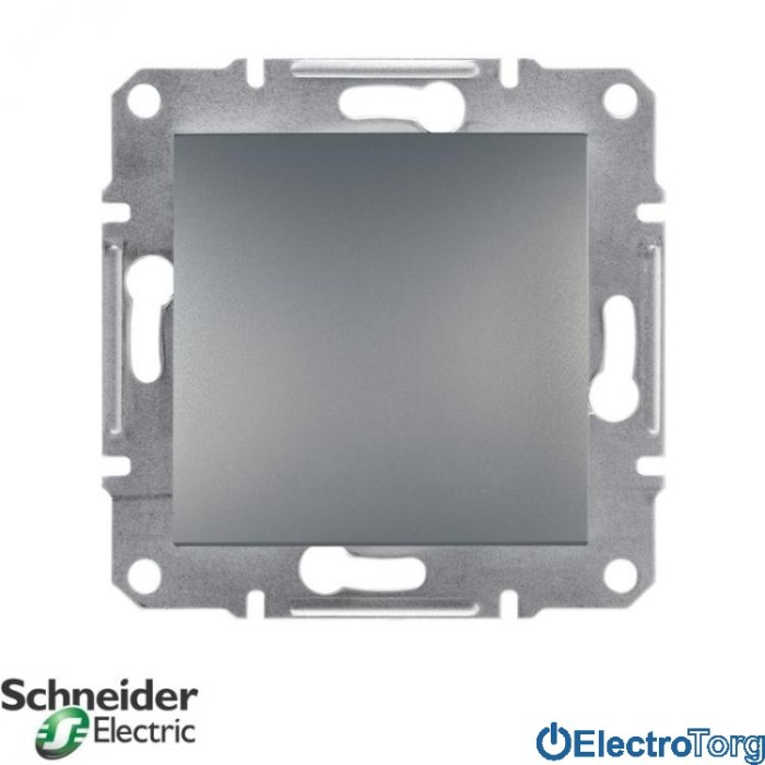 Выключатель одноклавишный сталь IP44 Asfora Schneider Electric (Шнайдер Электрик)