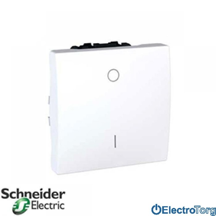 Выключатель 2-х полюсный 1-клавишный 16AX белый Unica Schneider
