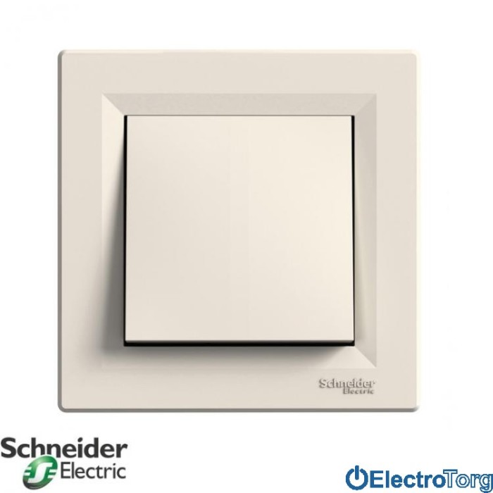 Выключатель кнопочный одноклавишный с винтовыми зажимами кремовый Asfora Schneider Electric (Шнайдер Электрик)