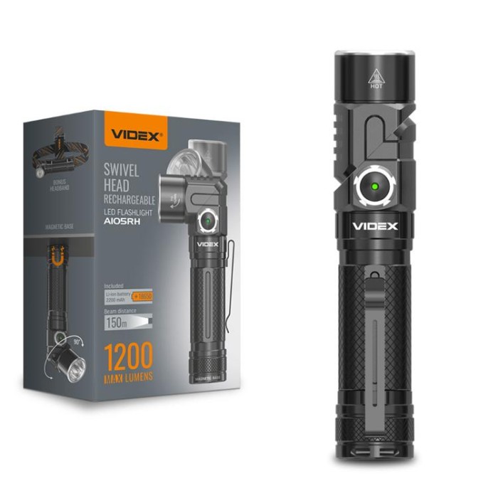 купить купить Портативний світлодіодний ліхтарик VIDEX VLF-A105RH 1200Lm 5000K  