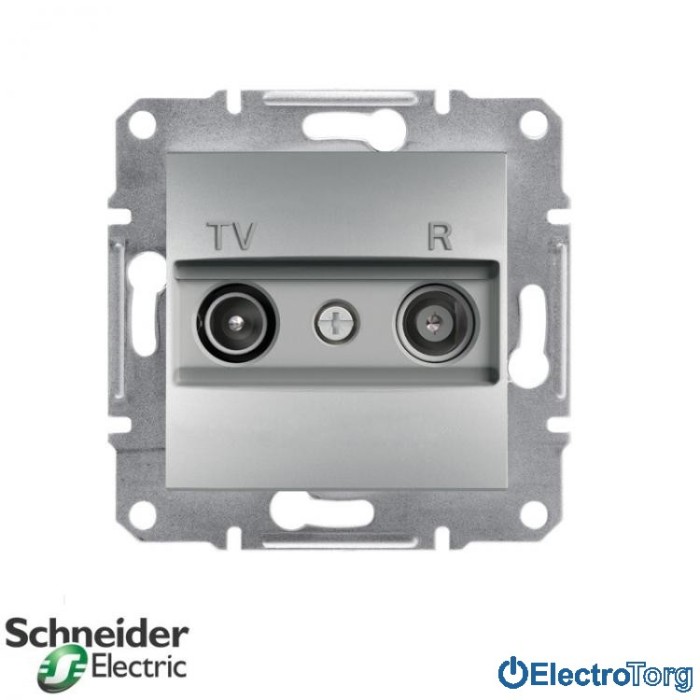 купить купить Розетка TV-R проходная (8 dB) алюминий Asfora Schneider Electric (Шнайдер Электрик)  