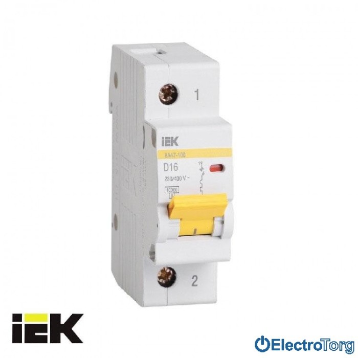 купить купить Автоматический выключатель ВА47-100 1P 10кА D 50A ИЭК(IEK)  