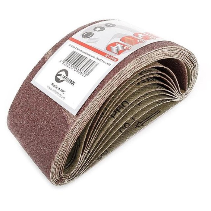 купить купить Лента шлифовальная 75x457 мм, зерно 60, уп. 10 шт. INTERTOOL BT-0306  