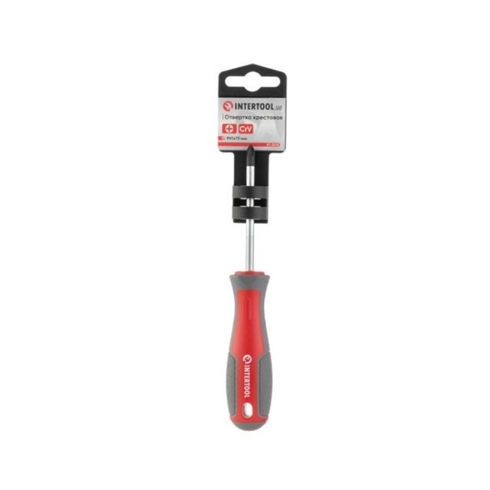 купить купить Отвертка крестовая PH1*75 мм, CR-V INTERTOOL VT-3315  