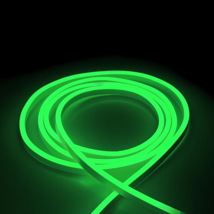 Світлодіодна стрічка NEON LEBRON L-NS, 8x16мм, SMD 2835, 120LED 7W/m, AC220V, зелений, ІР65, (1м)