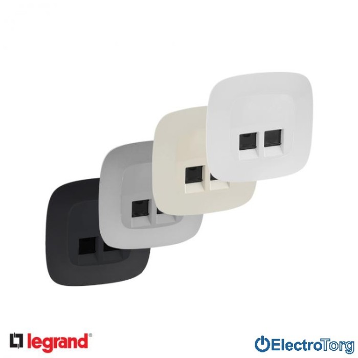 купить купить Розетка компьютерная RJ45 6 UTP двойная в сборе Valena ALLURE Legrand  