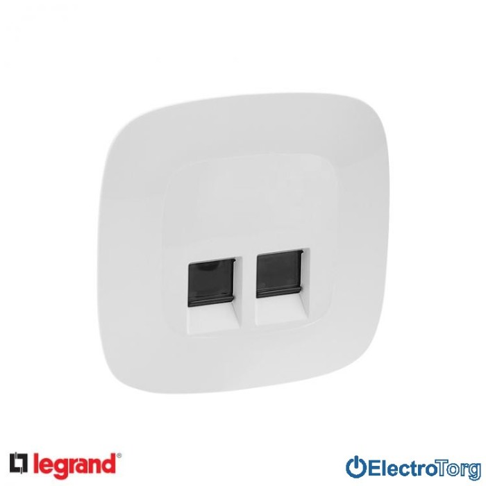 купить купить Розетка компьютерная RJ45 6 UTP двойная в сборе Valena ALLURE Legrand  