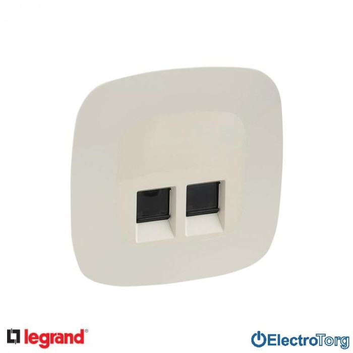 купить купить Розетка компьютерная RJ45 6 UTP двойная в сборе Valena ALLURE Legrand  