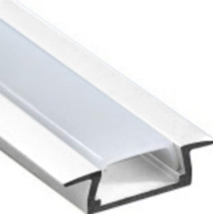 Профіль алюмінієвий  (білий) LEBRON L-SP світлодіодний вбудований, матова лінза (комплект ) 2 м