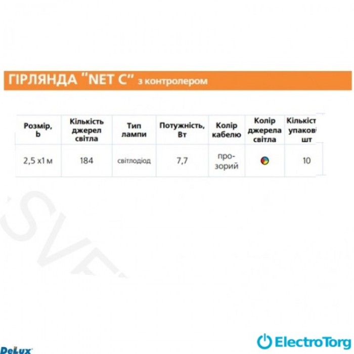 купить купить Гирлянда внутренняя NET C с контроллером IP20 DELUX  