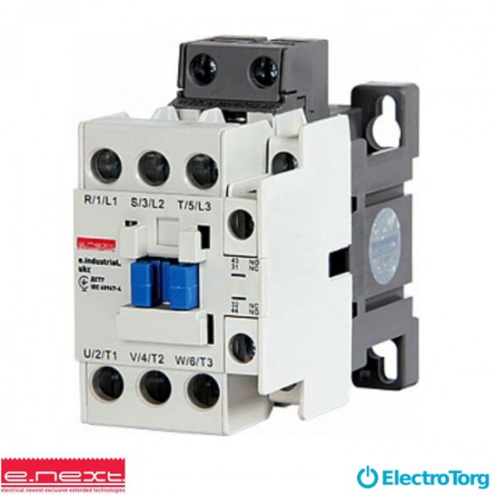 купить купить Контактор e.industrial.ukc.12.380, 12А, 380В, no+nc, E-next  