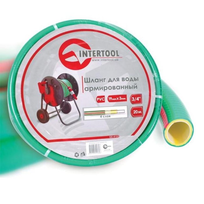 купить купить Шланг для воды 4-х слойный 3/4&quot;, 20 м, армированный, PVC INTERTOOL GE-4123  