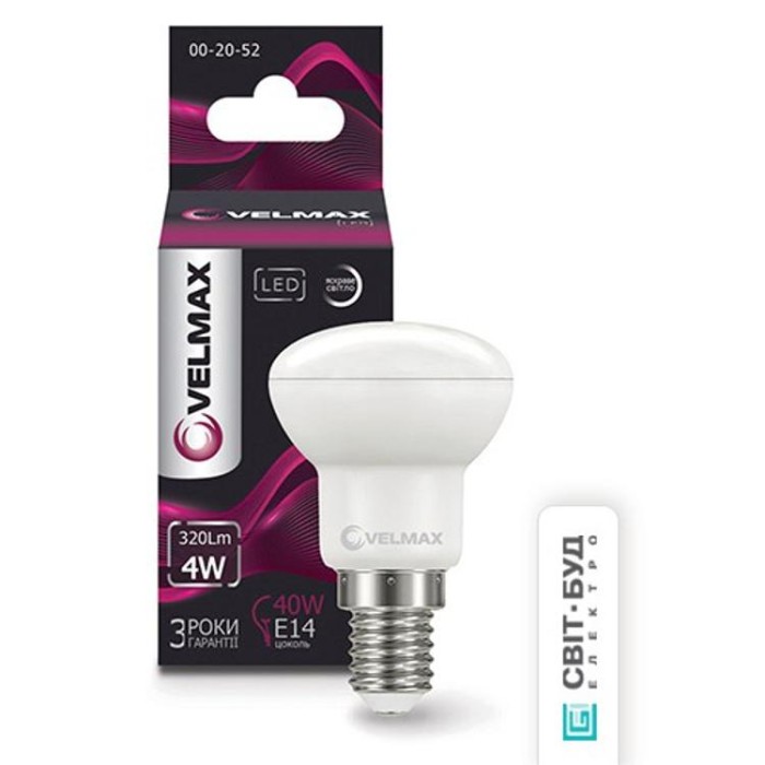 купить купить LED лампа V-R39, 4W, E14, 4100K, 320Lm, угол 120° Velmax  