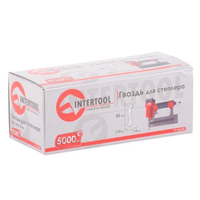 купить купить Гвоздь для степлера PT-1603 50 мм 1,0x1,25 мм 5000 шт/упак. INTERTOOL PT-8650  