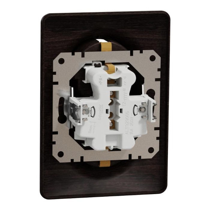 Подвійна розетка з заземленням та шторками, Венге Sedna Elements Schneider Electric