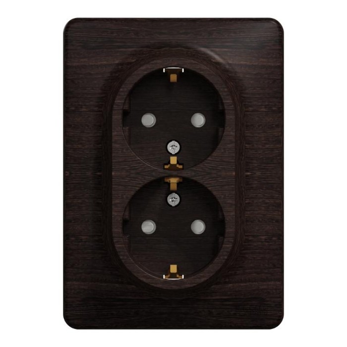 Подвійна розетка з заземленням та шторками, Венге Sedna Elements Schneider Electric