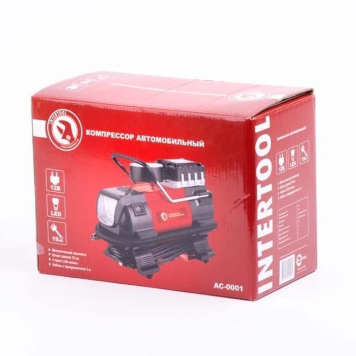 купить купить Компрессор автомобильный 12В. Один цилиндр 19 мм INTERTOOL AC-0001  