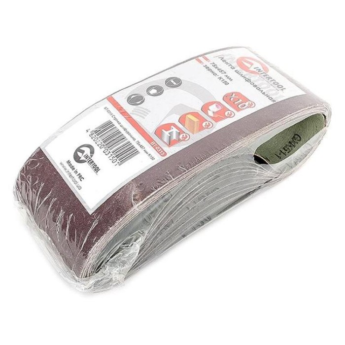 купить купить Лента шлифовальная 75x457 мм, зерно 150 уп.10 шт. INTERTOOL BT-0315  