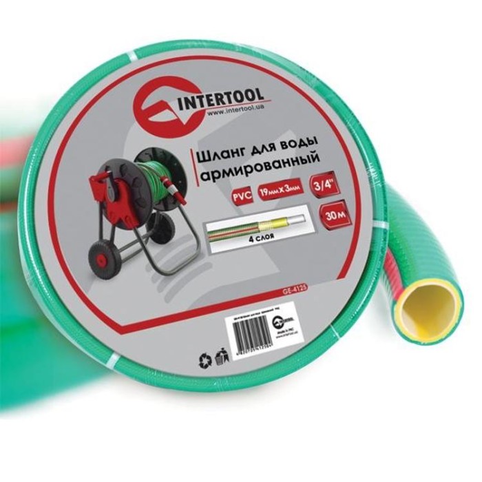 купить купить Шланг для воды 4-х слойный 3/4&quot;, 30 м, армированный, PVC INTERTOOL GE-4125  