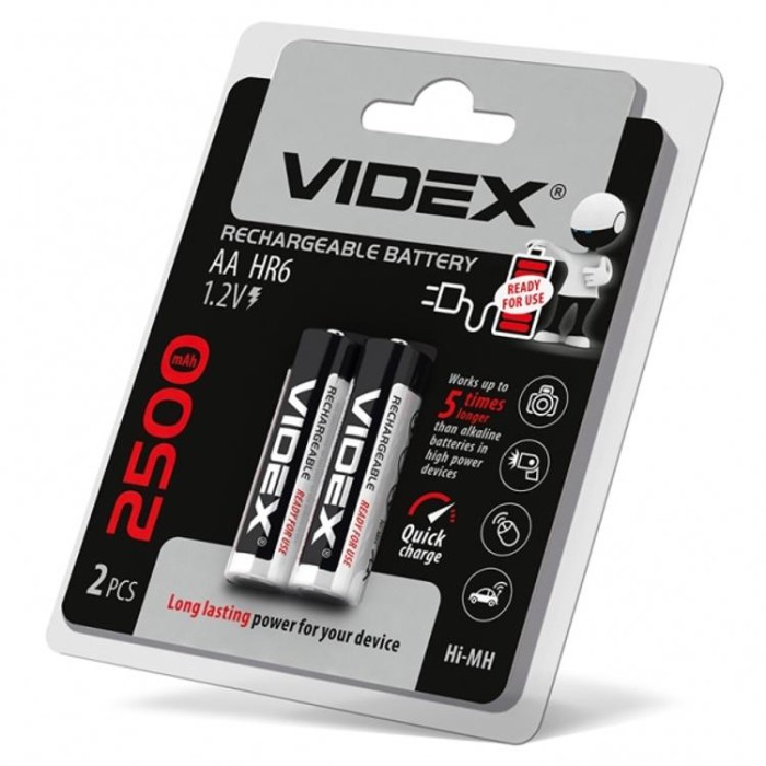 купить купить Акумулятори Videx HR6/AA 2500mAh double blister/2шт  