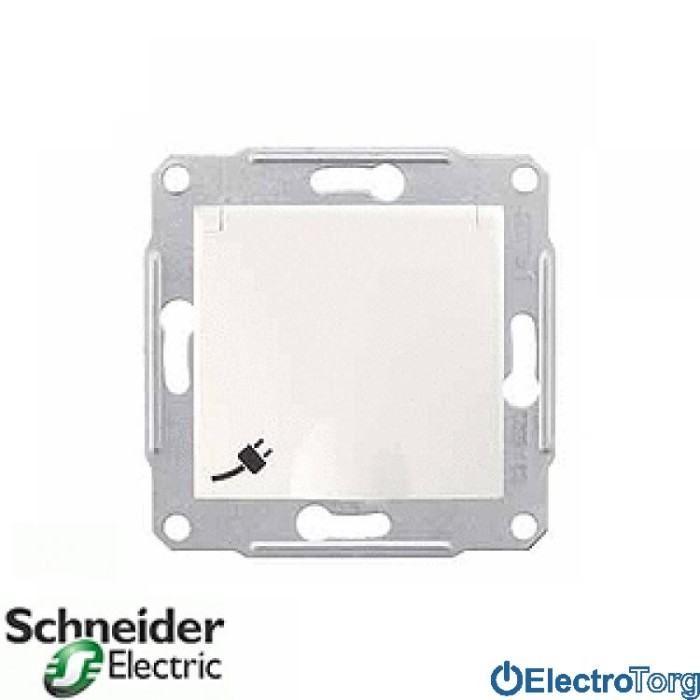 Розетка с заземлением с крышкой модуль слоновая кость Sedna Schneider Electric (Шнайдер Электрик)