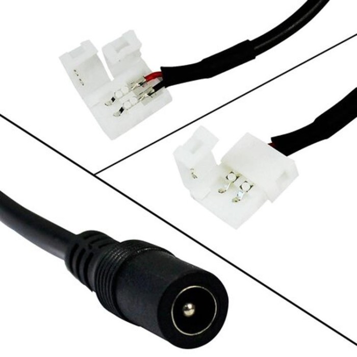 купить купить Коннектор для светодиодных лент OEM №13 8мм зажим - mini Jack &quot;мама&quot; через провод, 15см  