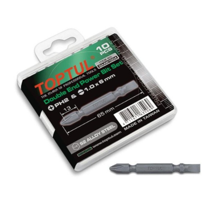 купить купить Набор бит двухсторонних 1/4&quot; TOPTUL PH2хSL6 L65мм 10шт. GAAW1004  