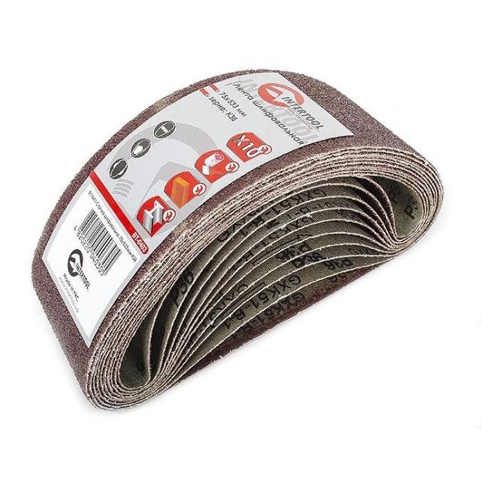 купить купить Лента шлифовальная 75x533 мм, зерно 36, уп. 10 шт. INTERTOOL BT-0403  